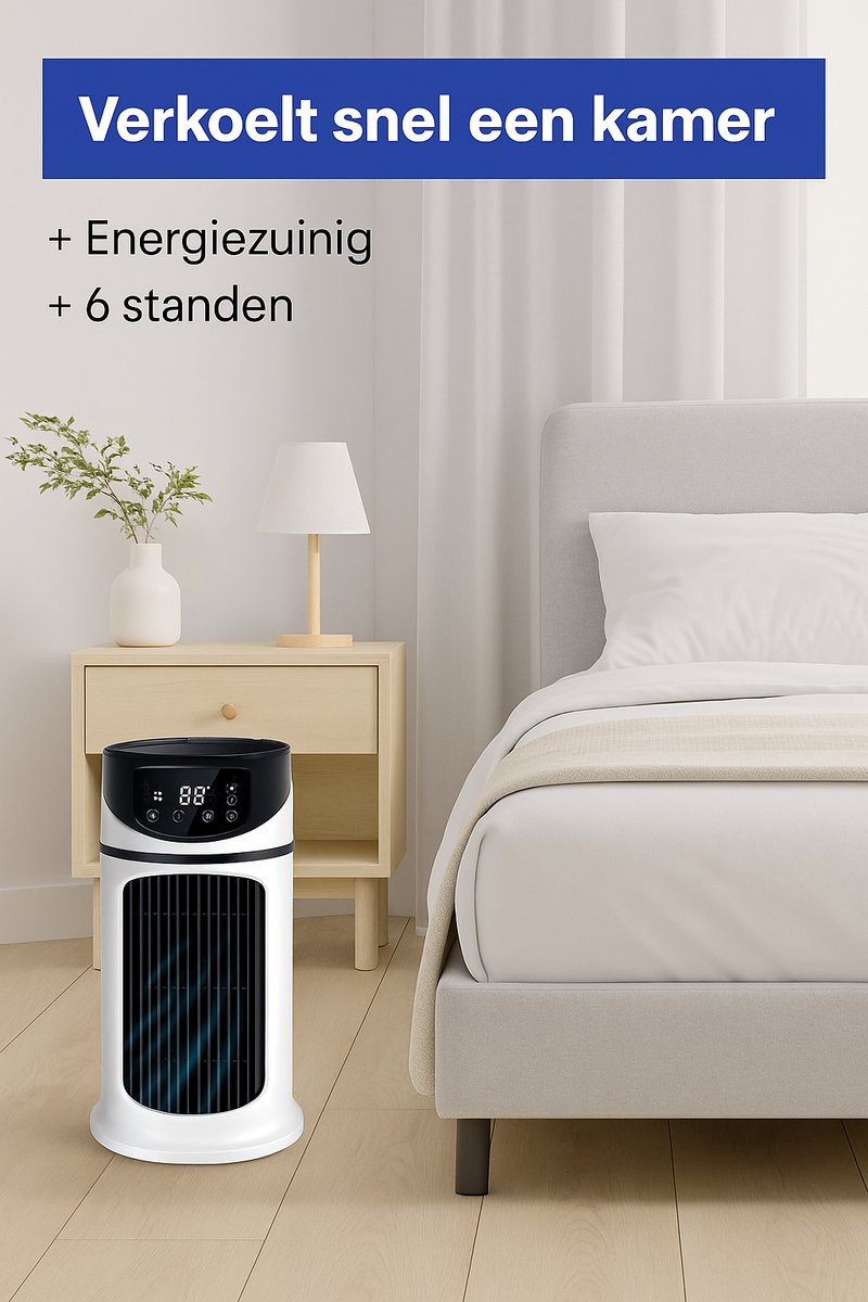 Aircooler - Luchtkoeler - Tafel Ventilator - 6 Standen - Luchtbevochtiger - thumbnail 4