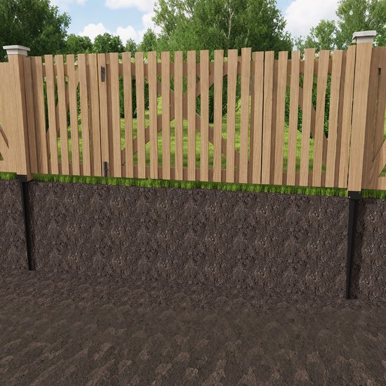 NAIZY 2x Grondhul Paalhouder L-vormige met 50 cm lange puntige L-paalsteun voor het
