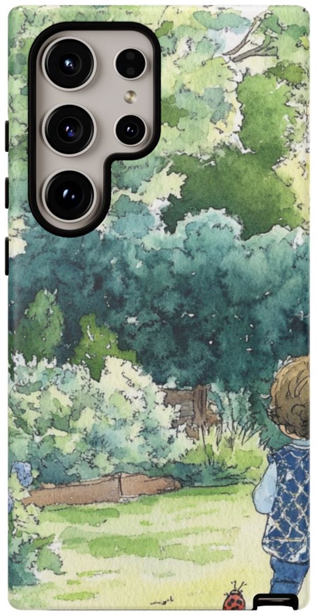 Kind in Tuin Aquarel – Telefoonhoesje Geschikt voor Galaxy S24 Ultra