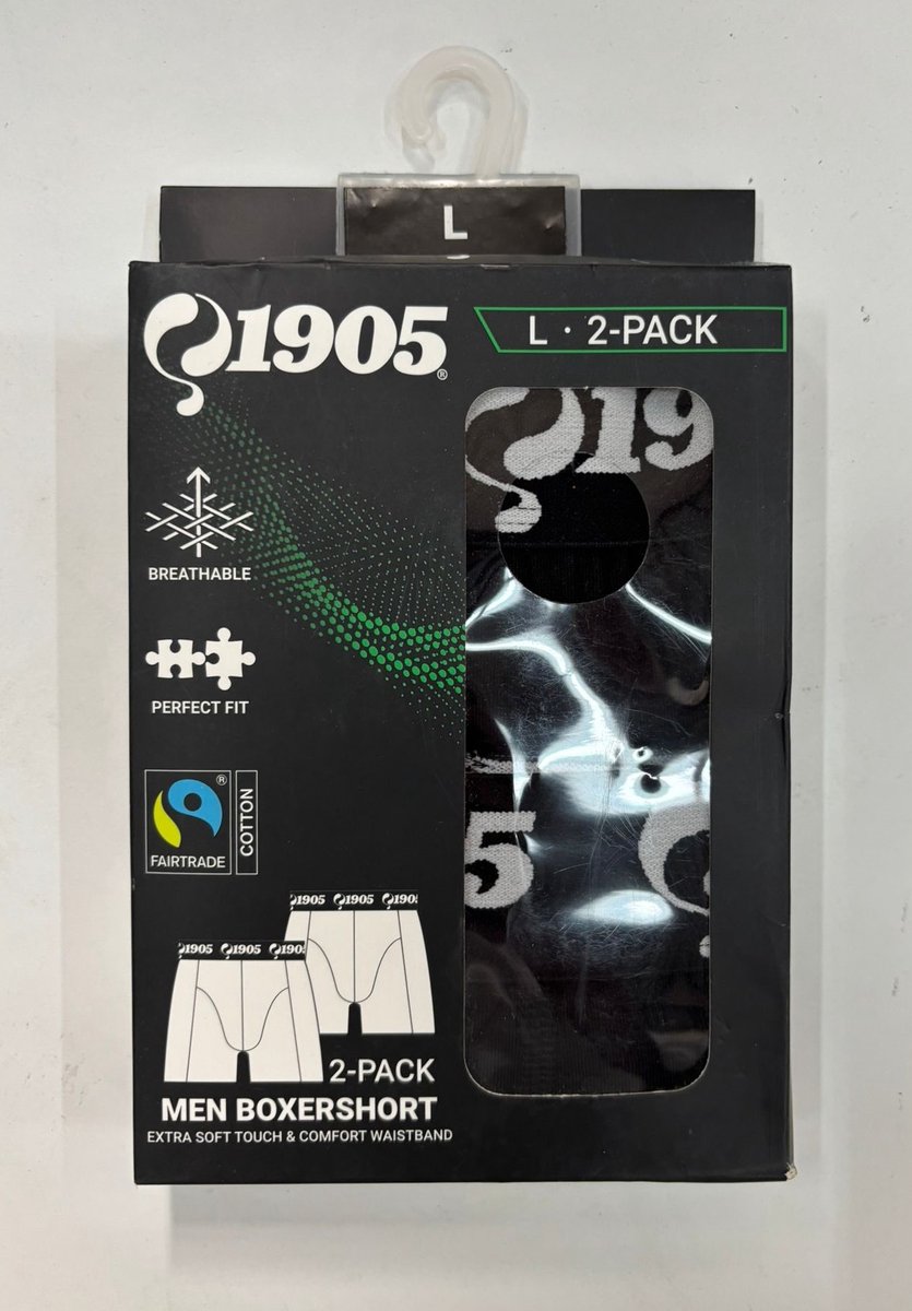 2 stuks Q1905-Quick Heren boxershot- Zwart-XXL