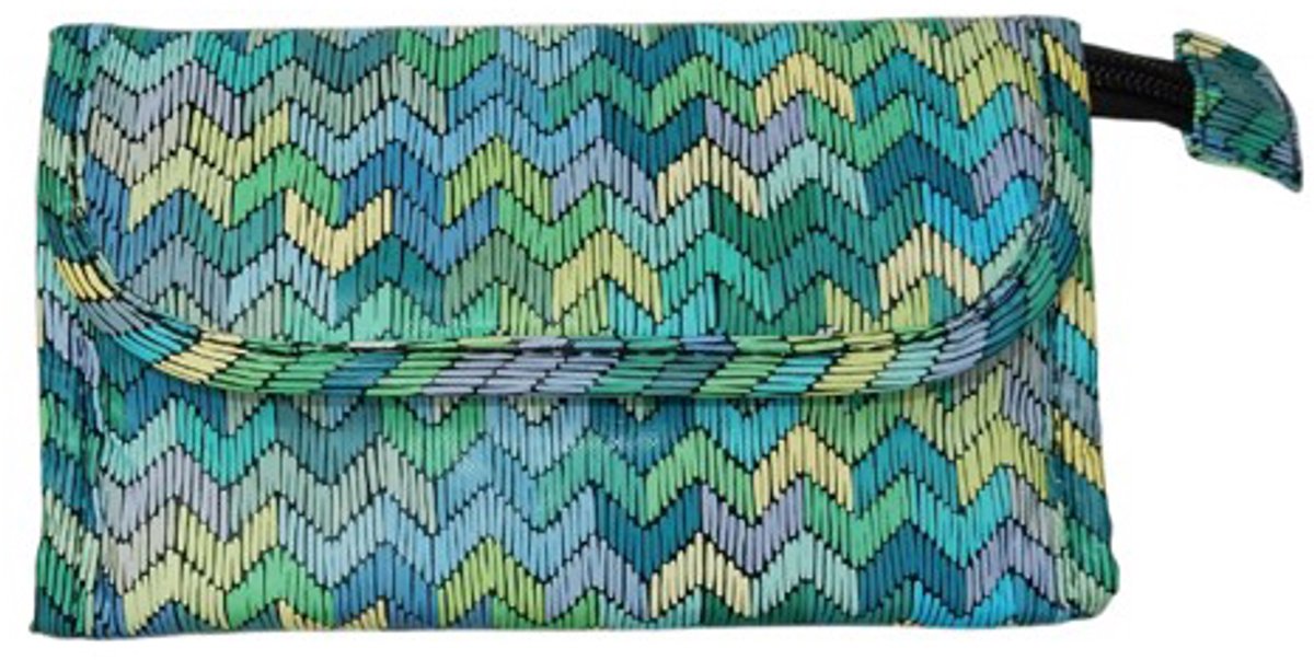 Rojafit - Make-up Tasje - met Spiegel - afmeting: 17 x 6 x 10 cm.- Ibiza Style Green