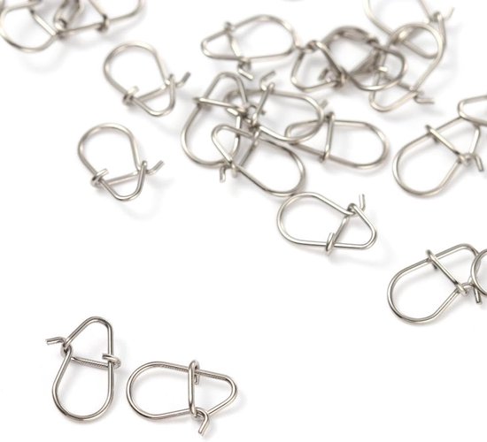 100 stuks Fast Clip Lock Vispennen Lure Connector Vishaak Draaibare Massieve Ringen Veiligheidssluitingen Roestvrijstalen Vispennen Visaccessoires (Grijs) van OBSIDIAN® — afbeelding 3