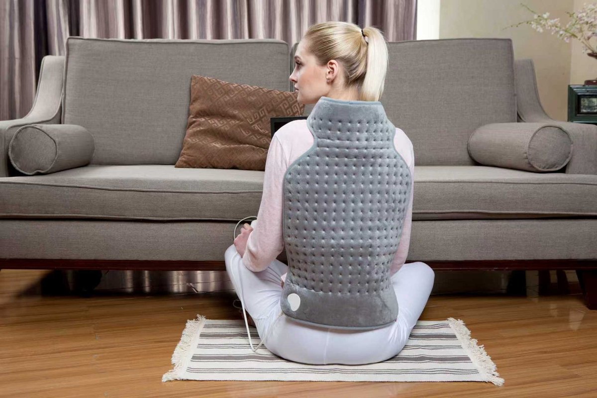 Quality Heating Warmtekussen - Elektrisch deken voor Nek, Schouders en Rug - Wasbaar - Energiezuinig - Grijs thumbnail 4