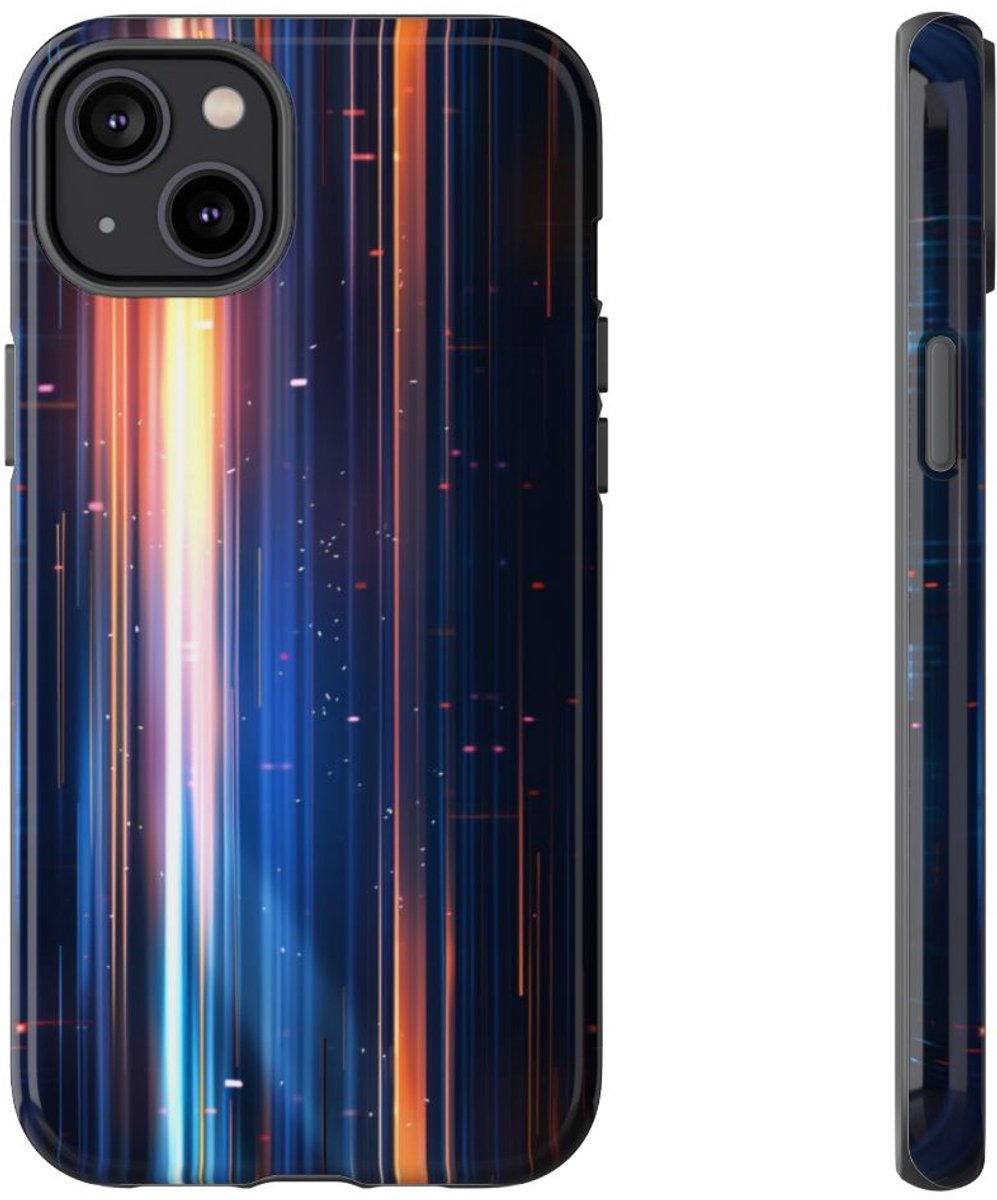 Verticale Lichtstralen in Abstract Ontwerp – Telefoonhoesje Geschikt voor iPhone 14 Plus