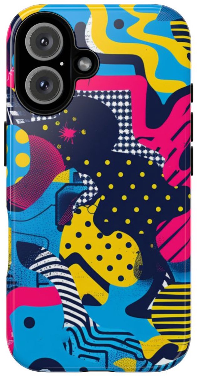 Vrolijk Abstract Geometrisch Patroon – Telefoonhoesje Geschikt voor iPhone 16
