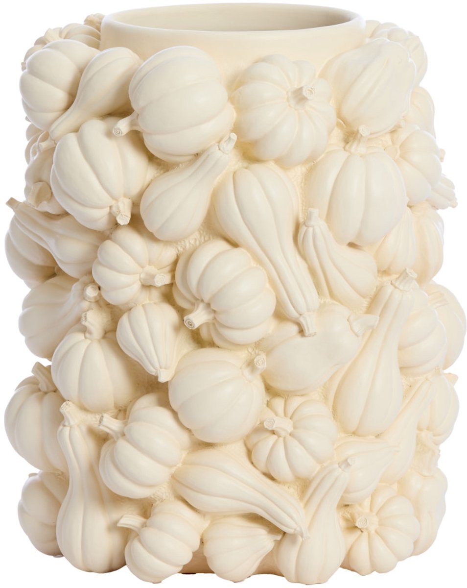 Vaas deco Ø27,5x33 cm PUMPKIN Creme - Pompoen