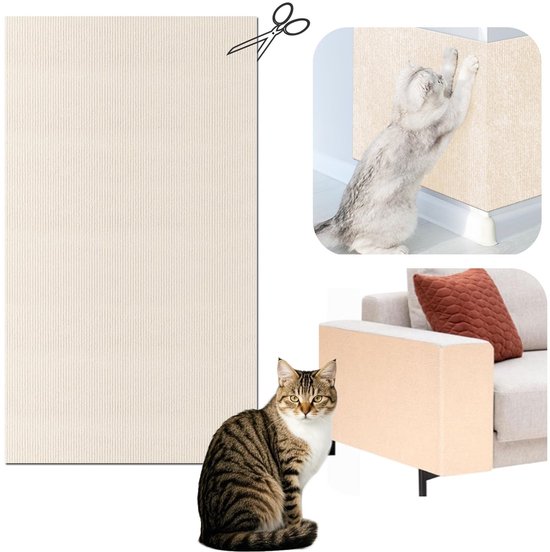 Krabmat voor katten, 300 cm x 40 cm, zelfklevende krabmat voor katten