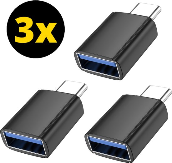 3x Adaptateur USB C vers USB A - Adaptateur USB C vers USB - Convertisseur USB C vers USB A - USB C vers USB A Femelle