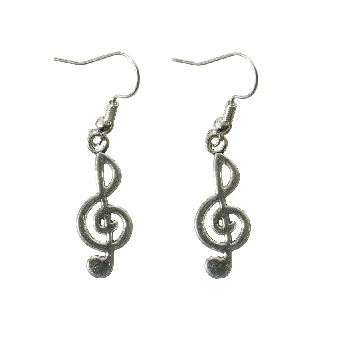 oorbellen muzieksleutel zilver rvs