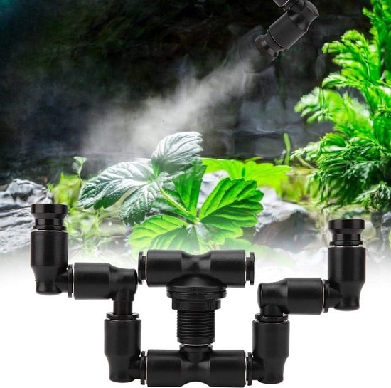 Terrariumsproeiers - 2 Koppen Terrarium Mistsproeier - Vernevelaar Sproeier - 360 ° Verstelbaar - Aquarium Bewateringskoelsysteem voor Reptielen - Amfibieën - Bosplanten - Bloemen — afbeelding 3