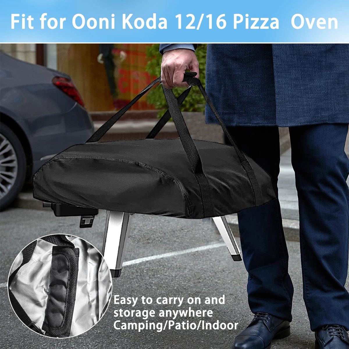 Beschermhoes & Draagtas Pizzaoven - 420D Waterdicht Weerbestendig Oxford-stof - Voor Ooni Koda 16 – foto 5