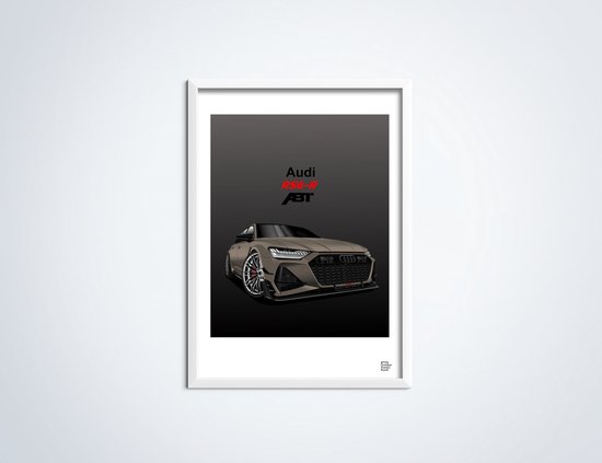 Affiche Audi RS6-R ABT Taupe - Affiche voiture B2 (50 x 70 cm) | Chambre des enfants | Chambre à coucher | Bureau