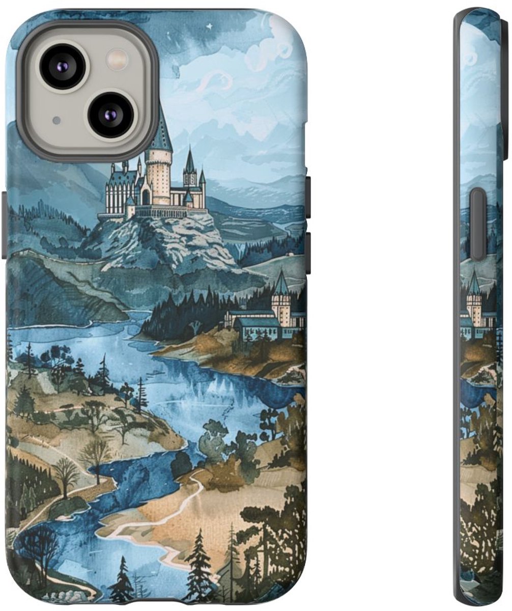 Gouache Landschap Illustratie – Telefoonhoesje Geschikt voor iPhone 14