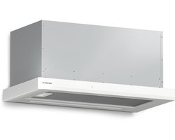 Klarstein Afzuigkap Velaire 60 cm telescopische afzuigkap met touchbediening, 896 m³/u luchtstroom, energieklasse A++, stille DC-motor, LED-verlichting, koolstoffilters, mat en glanzend design, wit - voor Keuken - Afzuiging - Dampkap