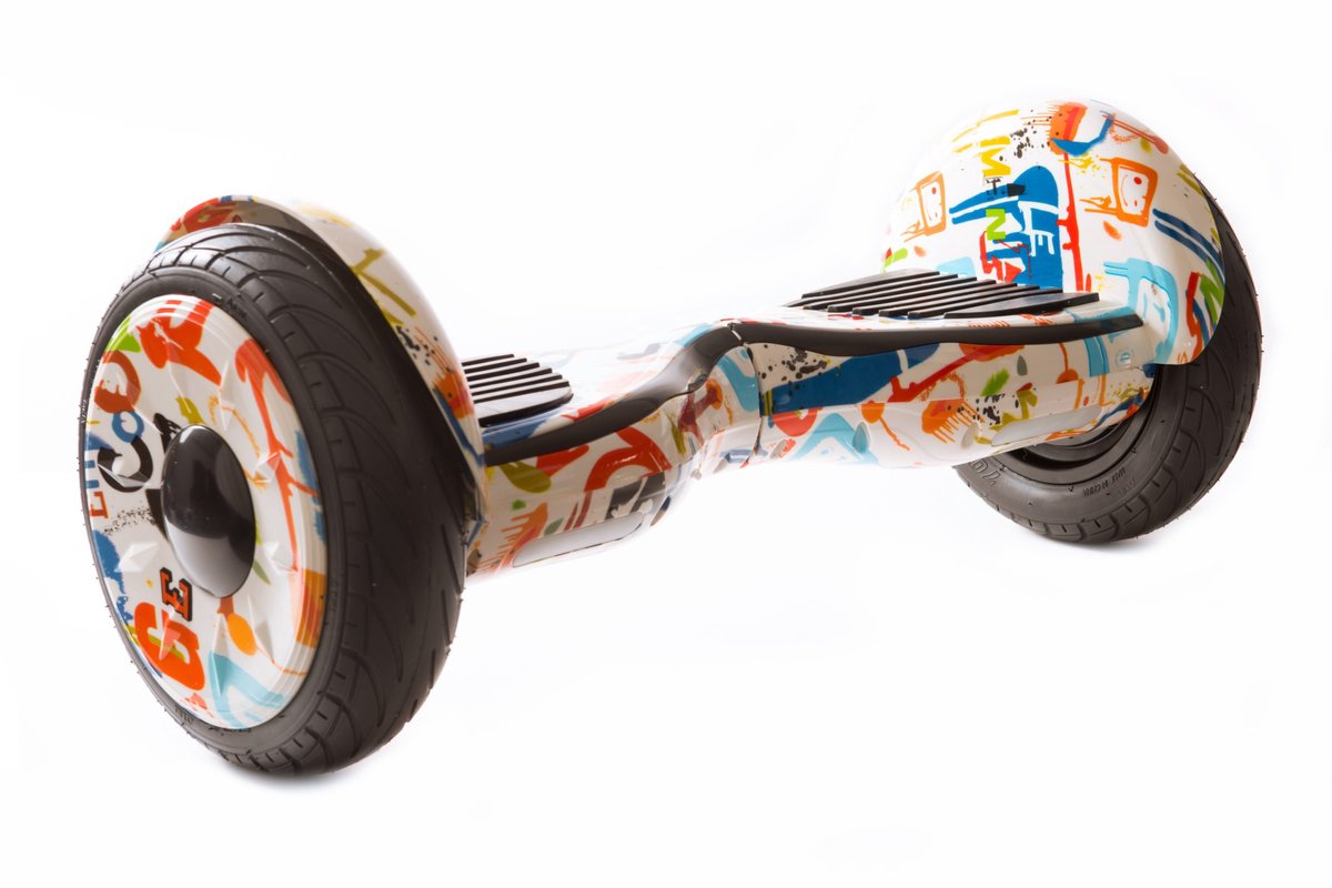 Altrado - Hoverboard – White Multicolour – 10 inch Off-Road - 15 km/h - 10km bereik - Bluetooth speaker - Oxboard - Hoverboards