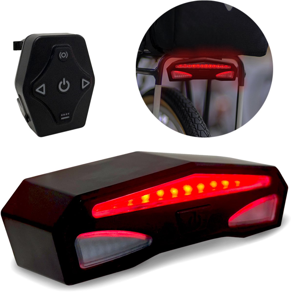 Cycloni Achterlicht universeel e-step/e-bike + afstandsbediening - Verlichting voor fiets en e-step - Universeel toepasbaar
