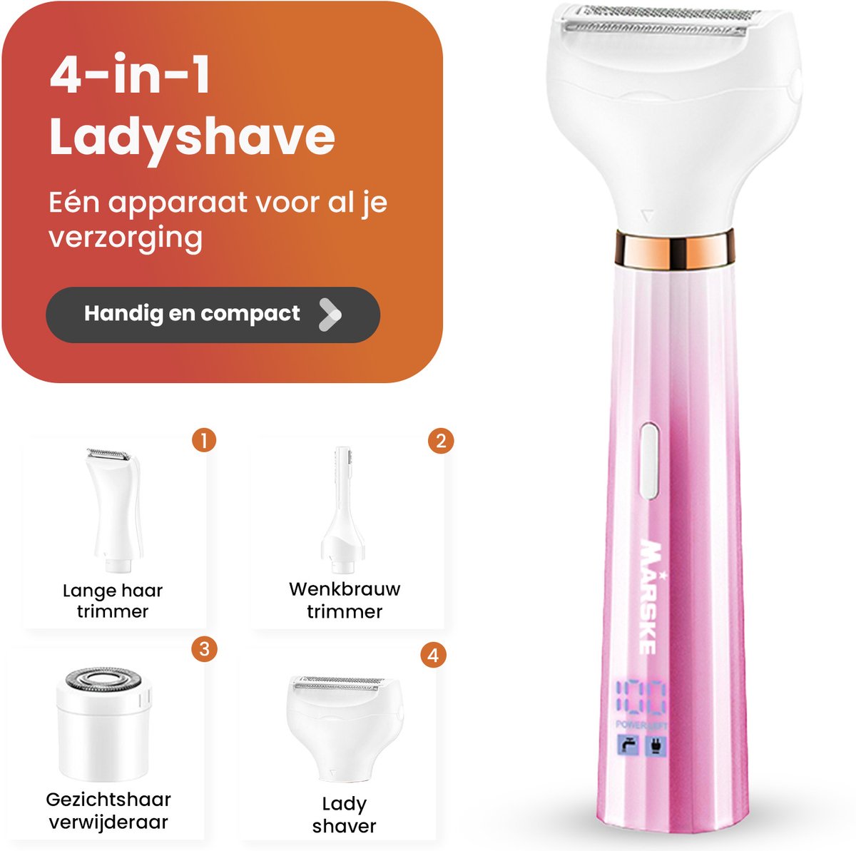 Smart-tech Ladyshave 4-in-1 Voor Vrouwen - Roze thumbnail 2