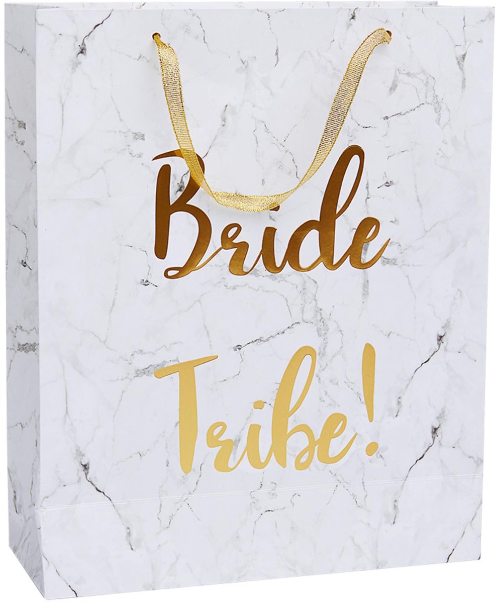 Smiffys Feestdecoratie Bride Tribe Gift Bag Wit/Goudkleurig