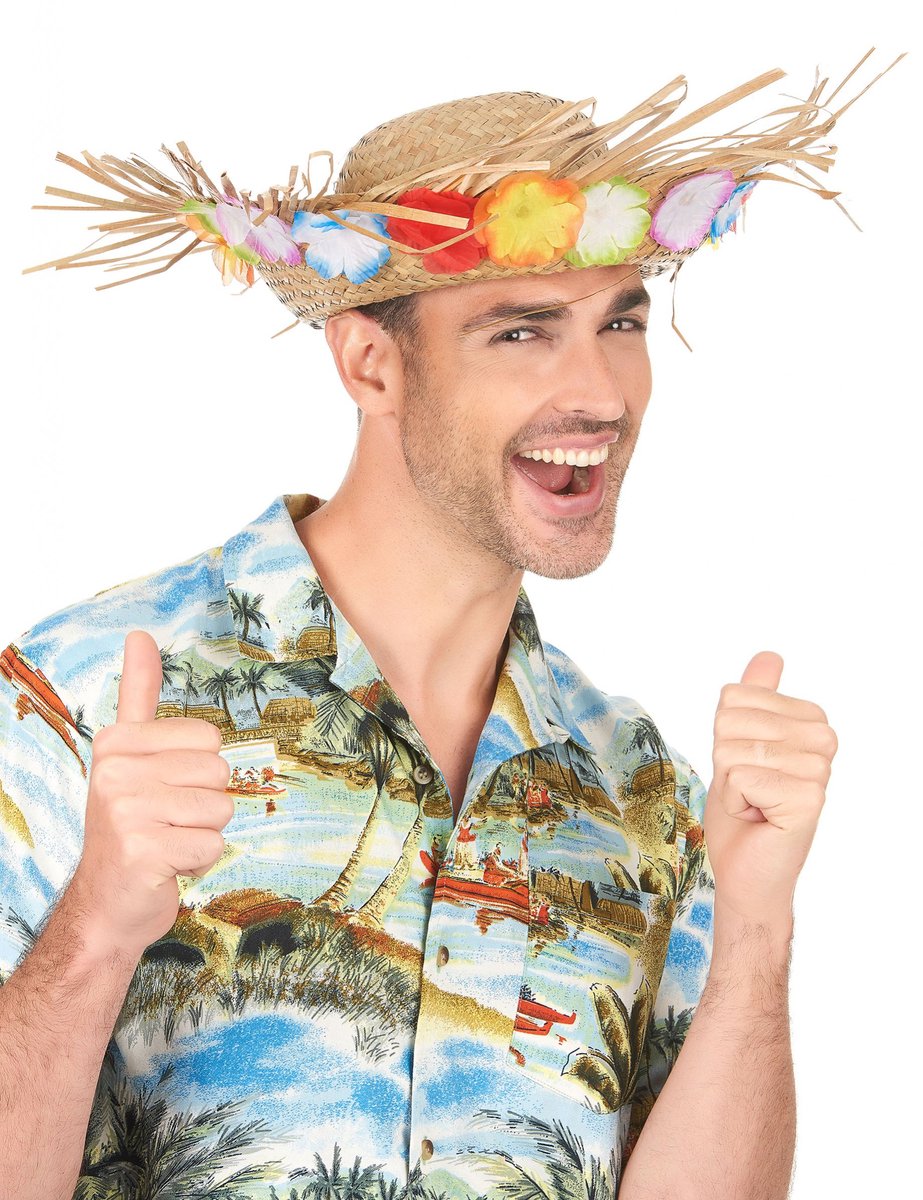 Vegaoo - Rieten Hawaii hoed