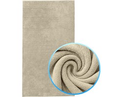 Funnies Strandlaken XXL Cream Extra groot - 100x200 cm - Hoogwaardig Katoenen OEKO-TEX Strand Handdoek - 500 gram/m2 Luxe Dikte - Extra zacht - Sneldrogend Badhanddoek - Ideaal voor Strand, Sauna, Zwembad, Vakantie en Sport - Badlaken