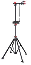 Support de montage pour vélo Recalma - Support de réparation extensible de 112,5 à 188,5 cm - Réhausseur de vélo réglable - Support pour vélo avec plateau à outils - Pince 360° - Quatre pieds avec poignée - Zwart