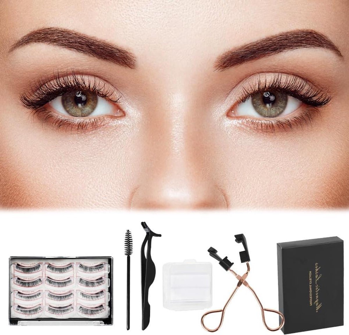 Allecto Plus - Magnetische wimpers set 12 stuks 3D natuurlijk waterdicht - inclusief dikke wimpers - voor make-up glam looks
