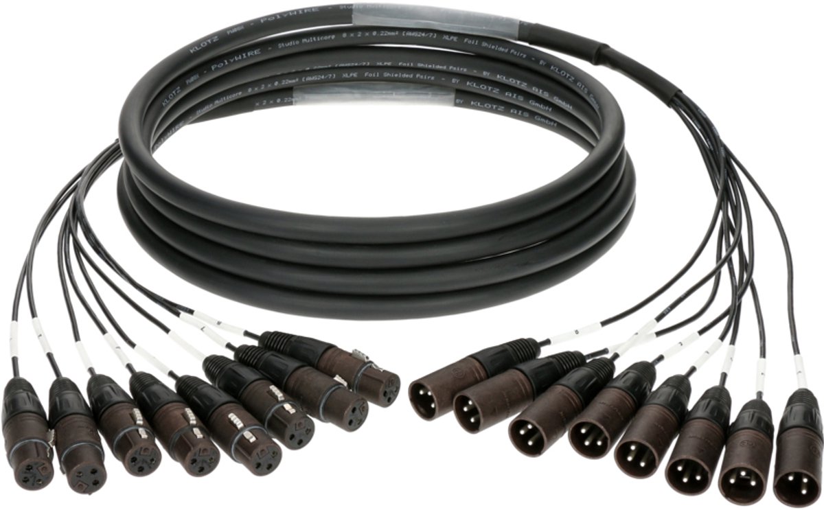 Klotz S08FM009 8-kanaals gebalanceerde XLR multicore kabel 9 meter