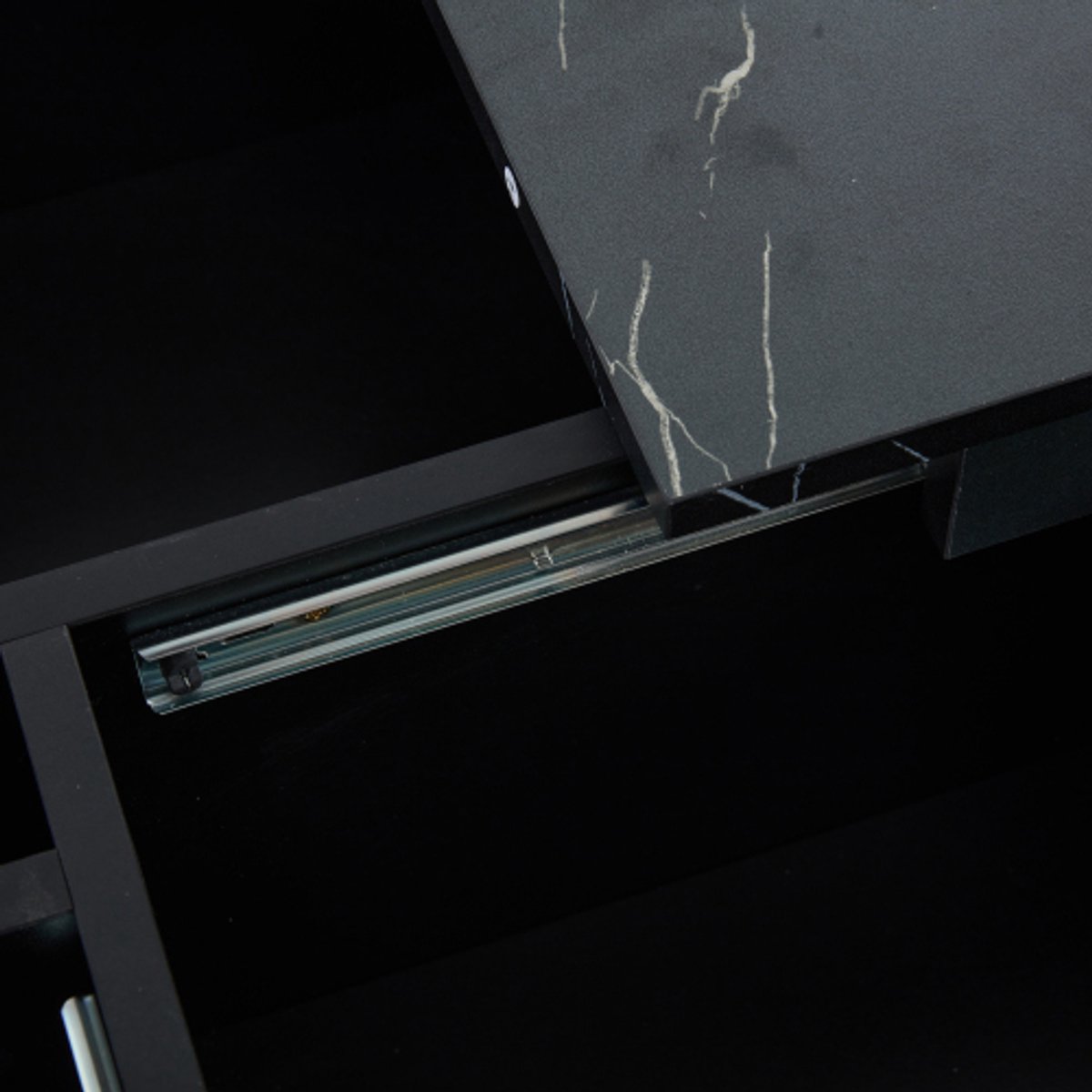 Witte marmeren vierkante salontafel met gouden frame - moderne set van 2 stuks