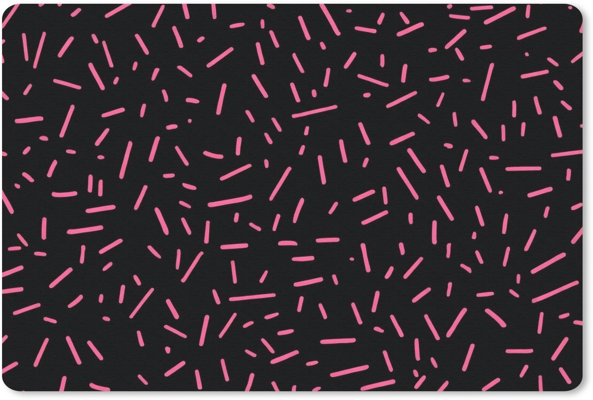Muismat 27x18 cm - Mousepad Gaming - Streepjes - Roze - Abstract - Muismatten