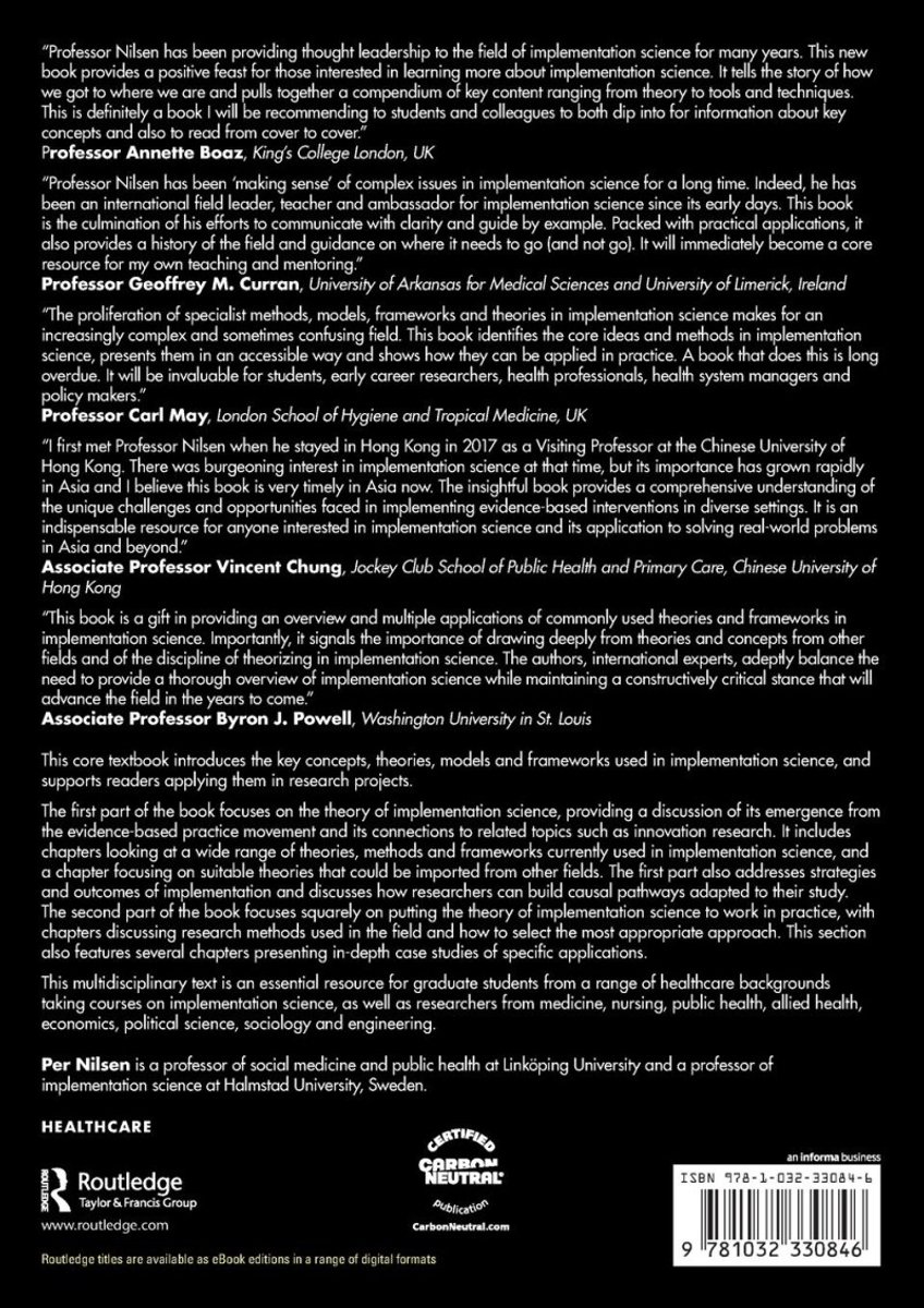 Implementation Science - back cover