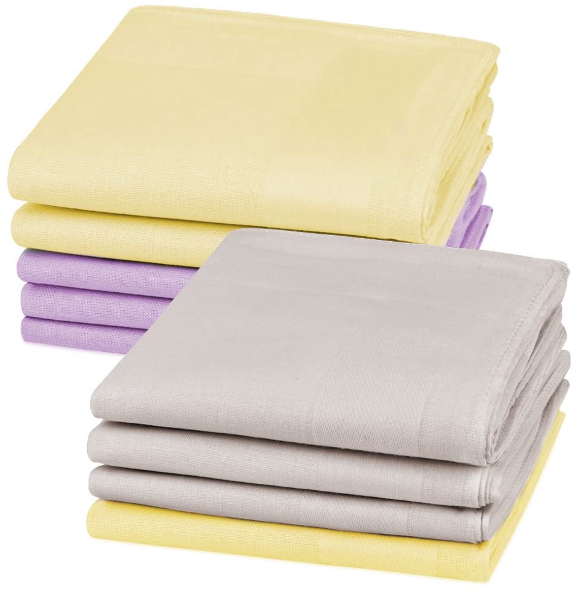 Ibenzoa® Set van 9 Luxe Katoenen Zakdoeken voor Heren en Dames met Klassiek Design