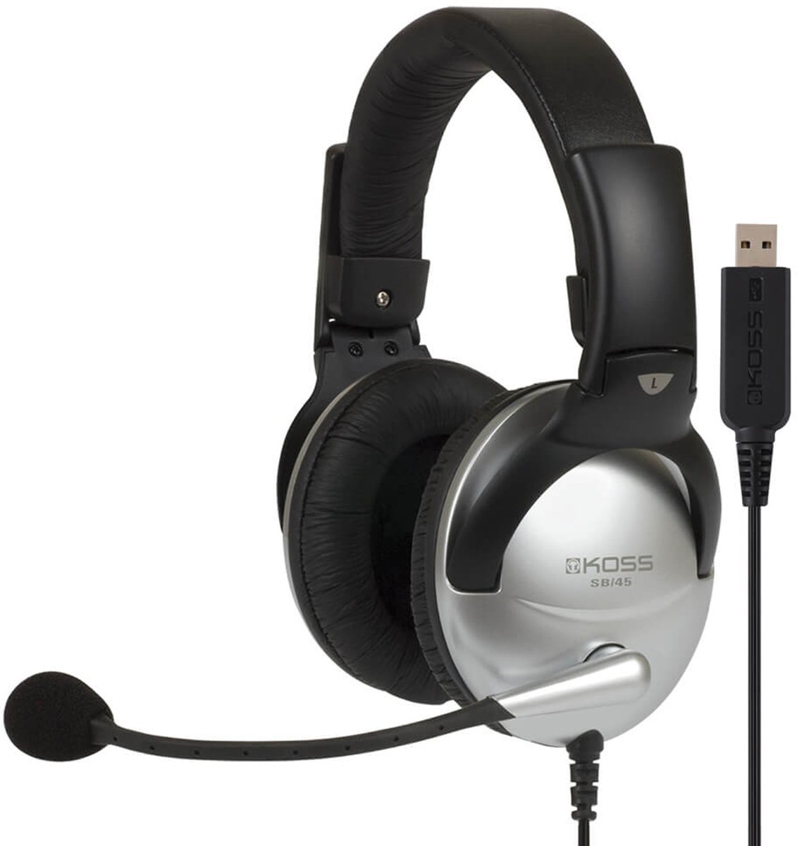 Koss USB Stereo OnEar Headset "SB45", Silver/Black