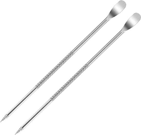 Stylos pochoirs à café en acier inoxydable ZVD - Lot de 2 - Machine à pochoirs à café - Pour cappuccino et chocolat (Argent)