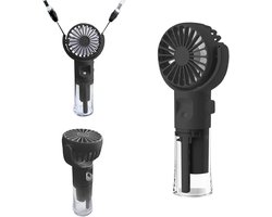 Mini draagbare ventilator, draagbare ventilator met nevelfunctie, oplaadbare venHandventilator-tilator met 4 snelheden, verstelbare koeling en handbediende sproeier voor de zomer, buiten, reizen, make-up, thuis, kantoor, kamperen