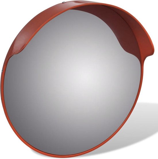 Miroir convexe à bord orange, vue de côté, 45 cm