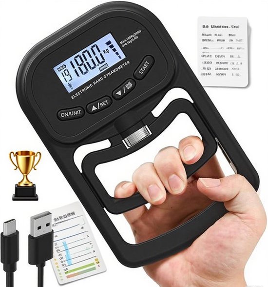 Handknijpkrachtmeter | 180kg Handkracht Meter Tester met LED