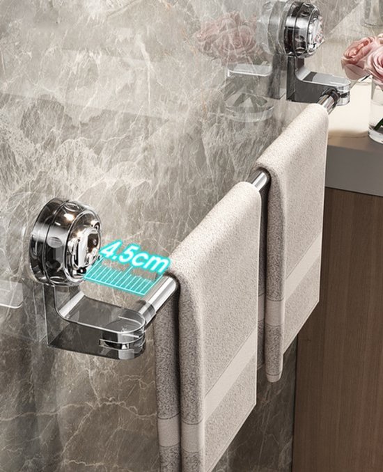 Handdoekenrek Handdoekhouder Gepolijst Zilver Afwerking, Wandmontage Badkamer Handdoekhouder Schroeven Montage Douche Handdoek Staaf 30-120Cm Optioneel/Kleur/60 cm
