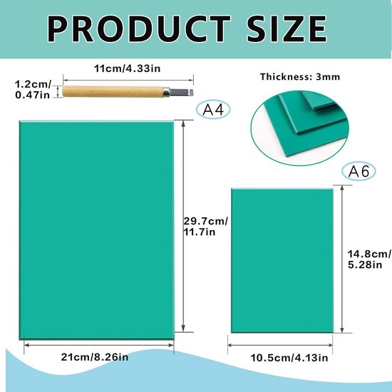 NVGFTG Linolsnijplaten, 5 stuks, zacht rubber, linoldrukplaat voor het graveren, linoleumplaat, 2A4 3A6 linoldruk, set, PVC, linolplaten voor linolsnijden, stempel, knutselprintprojecten (grijs