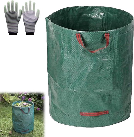 Tuinafvalzak, 125 liter, bladzak, tuinzak met handgrepen, grote