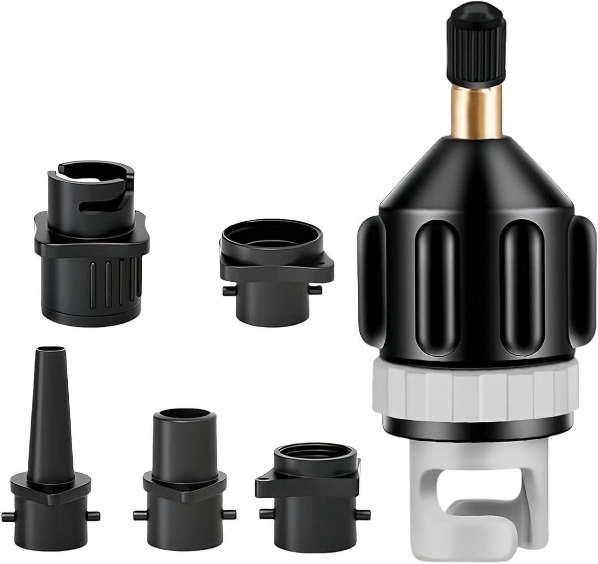 Allecto Plus - Opblaasbare Boot & Paddle Board Pomp Adapter Met 5 Luchtpompsproeiers - Voor Kano Kajakken Peddelboard Rubberboot