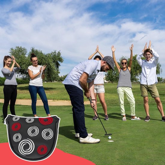 Allecto Plus - Zwarte Magnetische Putter Hoofddekkingen met Cirkel Borduurwerk - Golfaccessoires voor Hamerputter - Stijlvolle Headcover van Allecto Plus — afbeelding 3