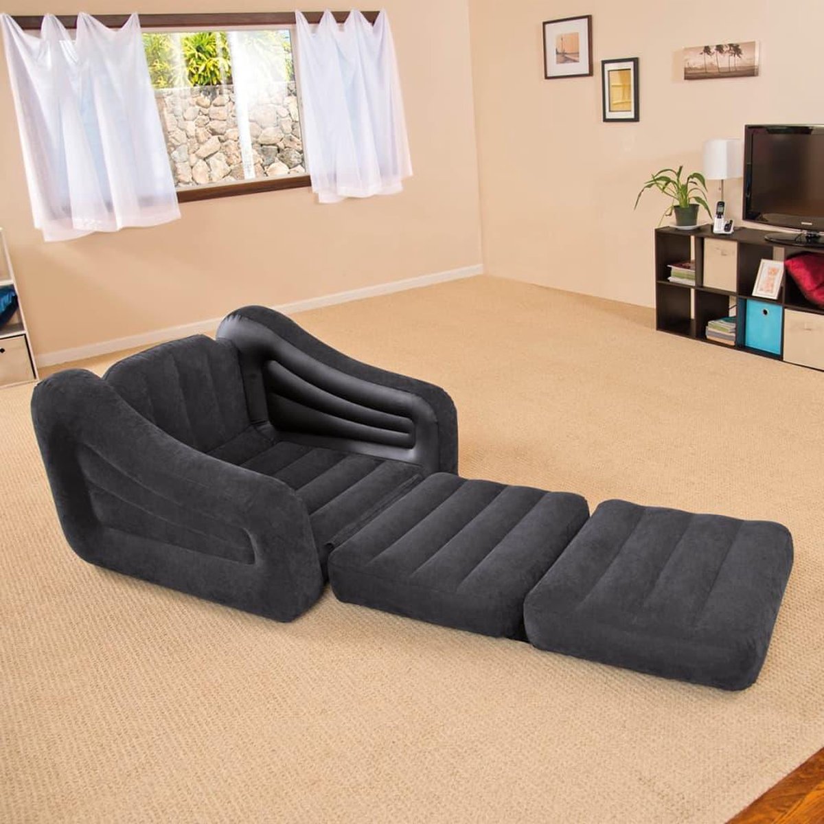 Intex Ultra Lounge opblaasstoel met poef