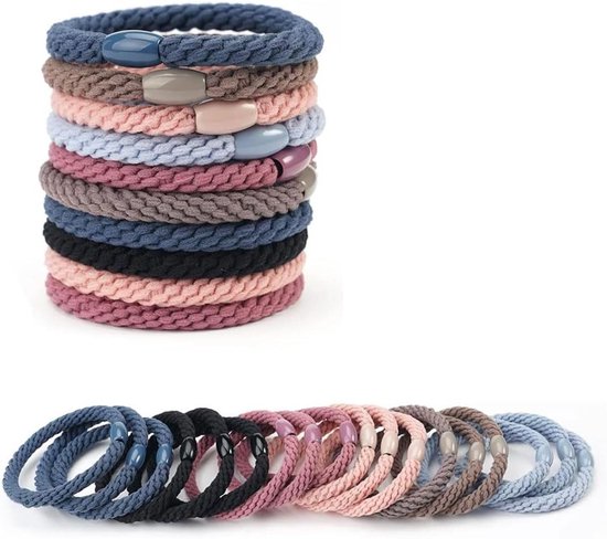 Verpakking van 8 meisjesverpakking van 8 veelkleurige elastische haarbanden haarbanden elastisch Stijl 19