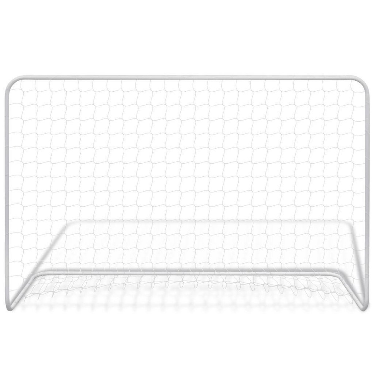 vidaXL - Voetbaldoel - met - net - 182x61x122 - cm - staal - wit