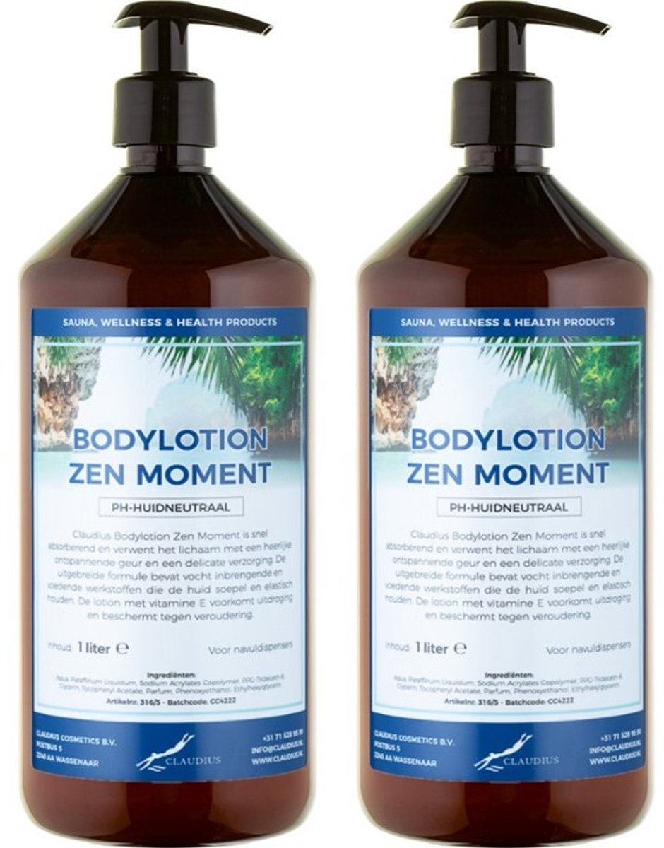 Bodylotion Zen Moment 1 Liter - met gratis pomp - set van 2 stuks