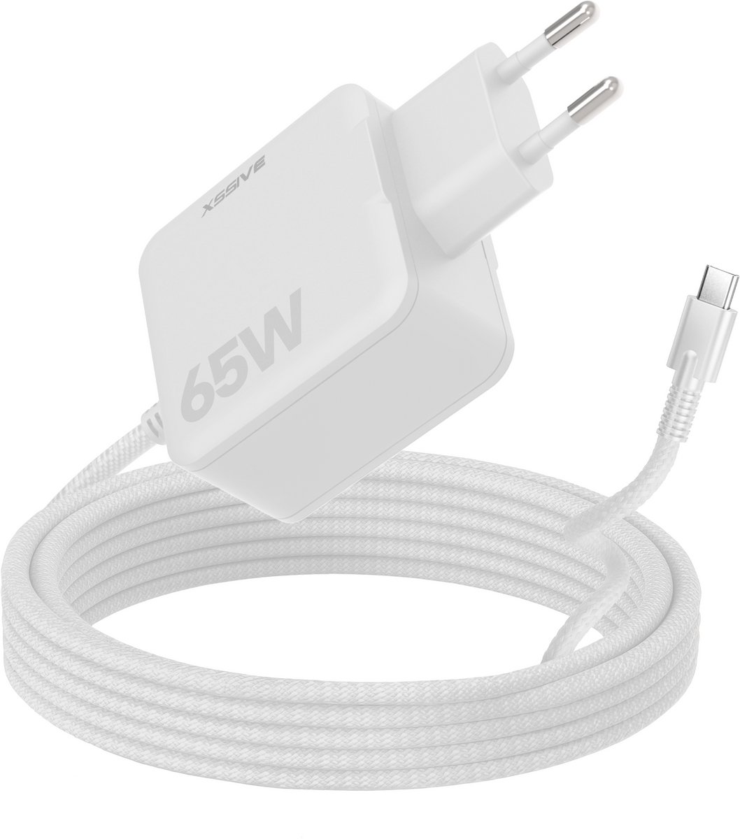 Xssive Universele 65W USB-C Oplader - Fast Charger Laptop - Geschikt voor MacBook, HP Lenovo Dell - GaN Snellader
