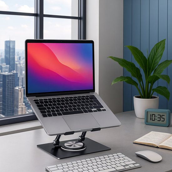 Laptop Standaard - Verstelbaar - Ergonomisch - 360 Rotatie - Hoogte & Hoek Verstelling - Opvouwbaar - Laptop Verhogen - Rheme