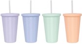 Drinkbeker Diamond 500ml met rietje