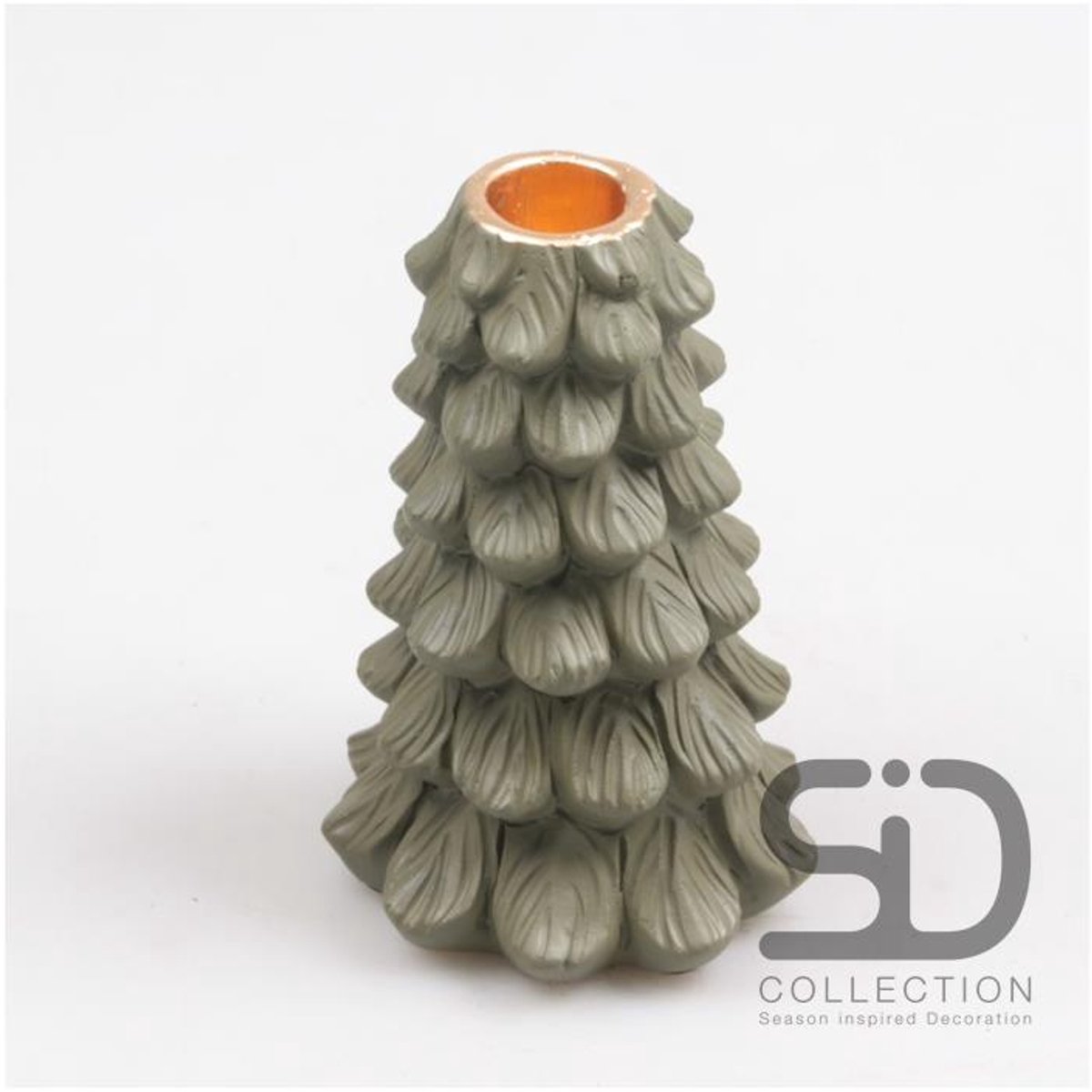 Kandelaar kerstboom 10x10xx15 olijfgroen