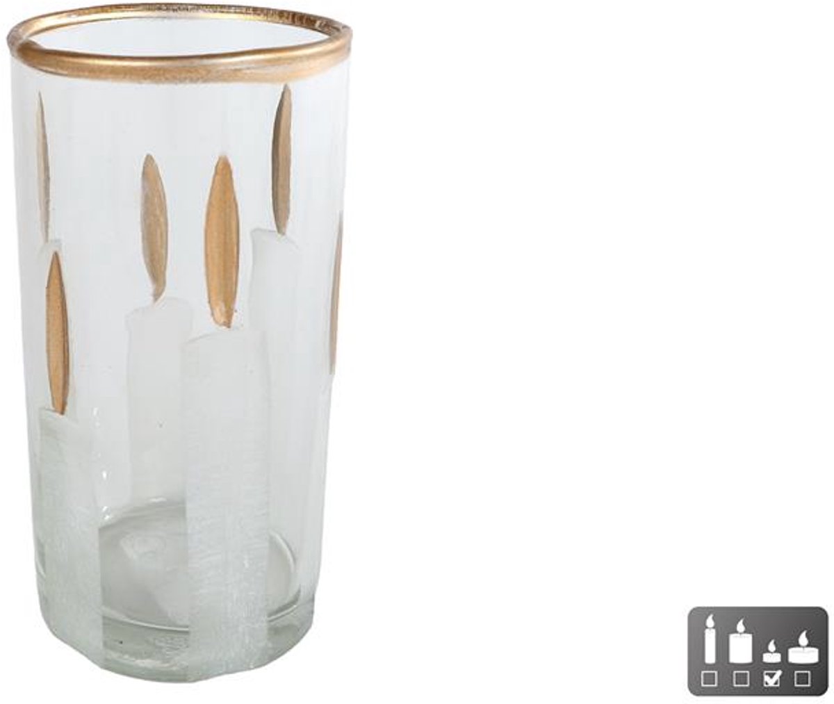 Theelichthouder Candles glas 6x6x11,5cm